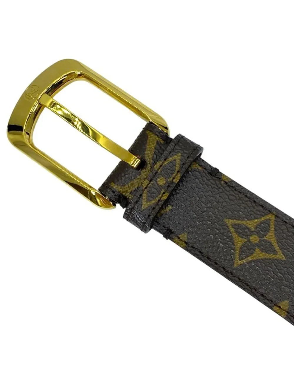 Louis Vuitton Monogram Ceinture Ellipse Belt Leather Brown Fine Daily Practical